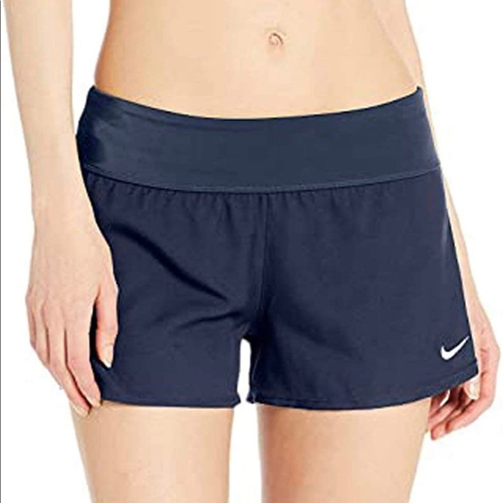 NIKE activewear sports training swim navy shorts womens new